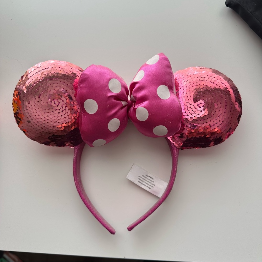 Pink Sequin Disney  Mouse Ears Headband